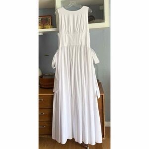 Andrea Iyamah Hadasa Cotton Maxi Corset Dress White Lace-up Back XXL Maxi Gown